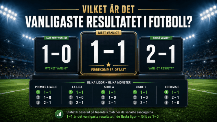 Vilket är det vanligaste resultatet i fotboll?