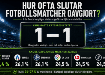 Hur ofta slutar fotbollsmatcher oavgjort?
