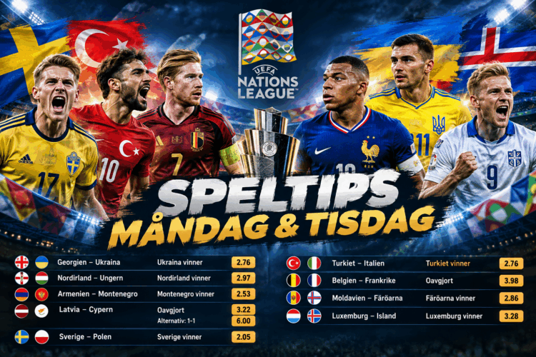 Nations League – Speltips måndag och tisdag