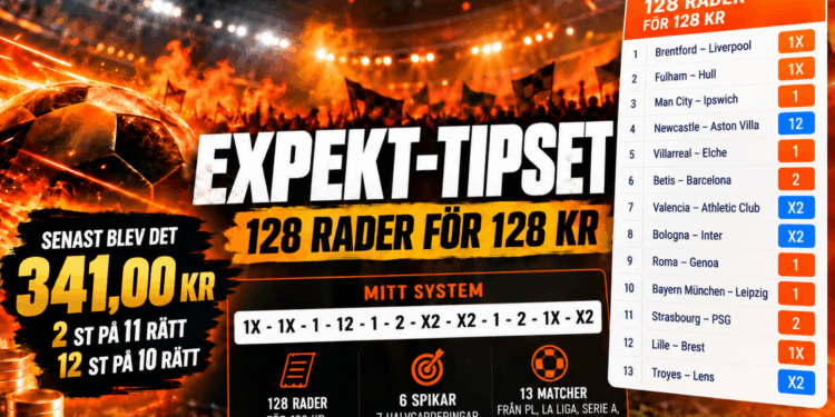 Expekt-tipset: 128 rader och skrällar